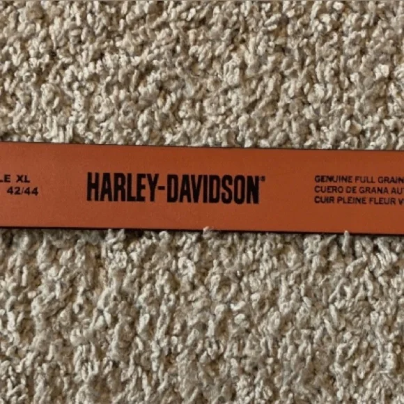 Harley-Davidson Men's XL 42/44 Pebbled Genuine Leather Belt, Black New - Picture 4 of 10